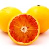 Blood oranges on a white background